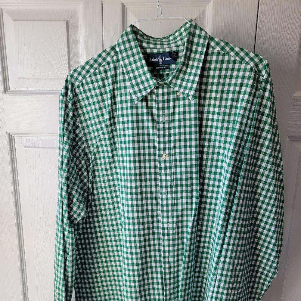 Ralph Lauren Green & White Check Button-Down Shirt